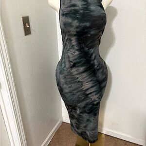 Elegant Marble Pattern Midi Dress NWOT Large